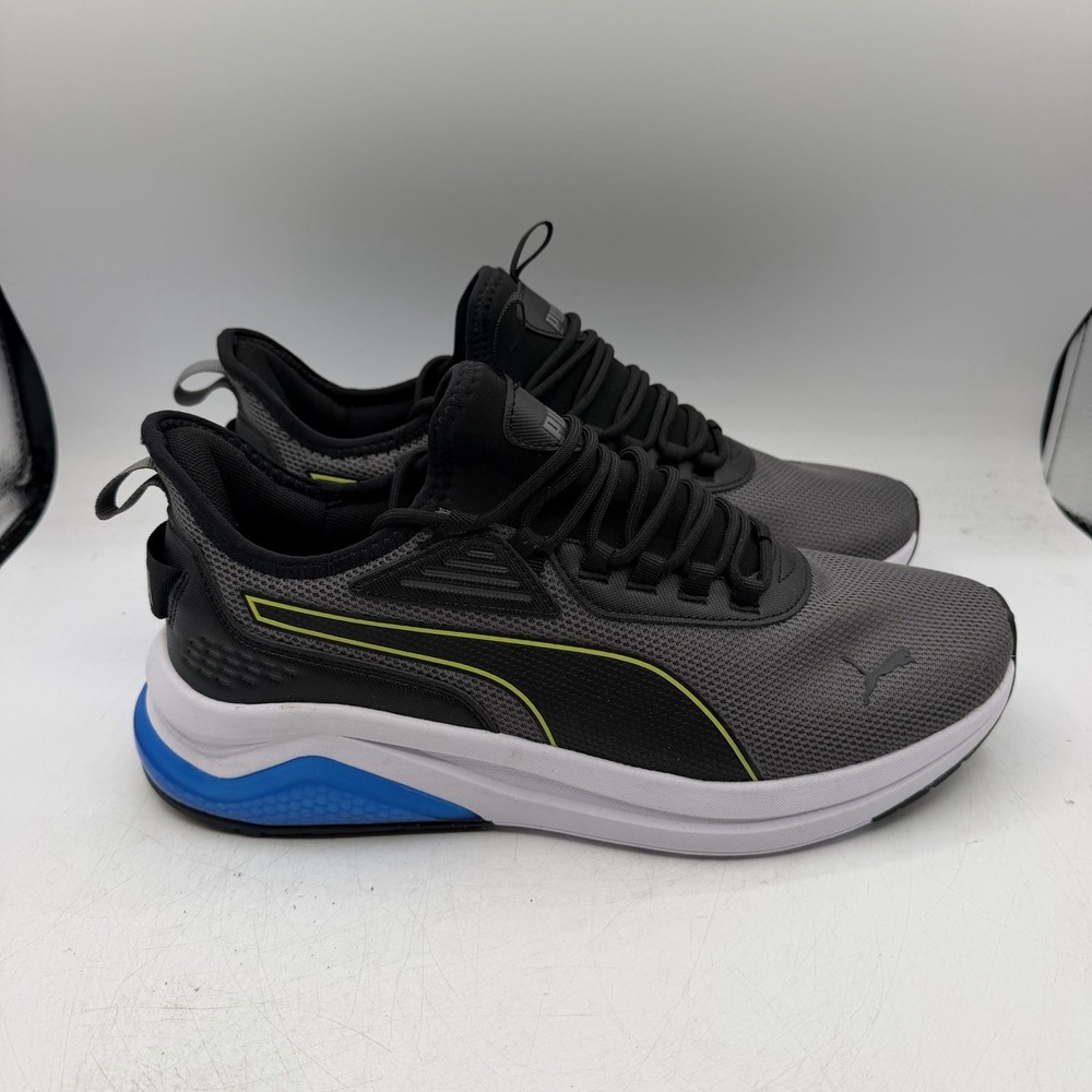 Puma Amplifier Running Shoes Mens Sz 11 Gray Black White Sneakers 399446-08